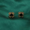 Flowral Crystal Studs ¥-0031 (Golden-Black) - MAWKLUXORA