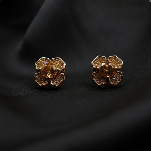 Flowral Crystal Studs ¥-0031 (Golden)