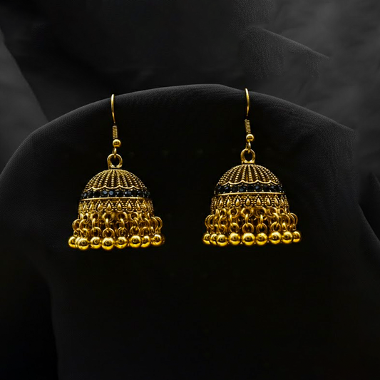 Traditional Jhumka $_0057 (Golden-Black)