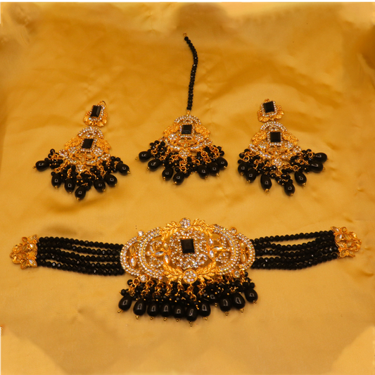 Traditional Choker Set $_0069 (Golden-Black)