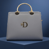 The Dior Signature Metal Handle Bag USD 0112 ( Light Grey) - MAWKLUXORA
