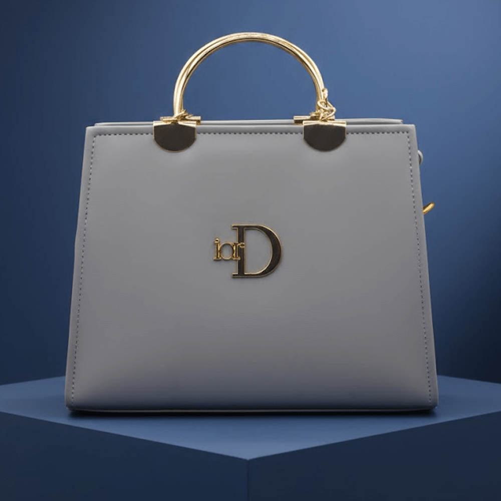 The Dior Signature Metal Handle Bag USD 0112 ( Light Grey) - MAWKLUXORA