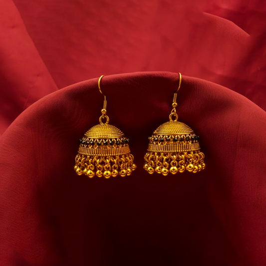 Traditional Jhumka $_0058 (Golden-Black)