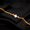 Shiny zircon lucky clover stacked bracelet $_0061 (Golden-White) - MAWKLUXORA
