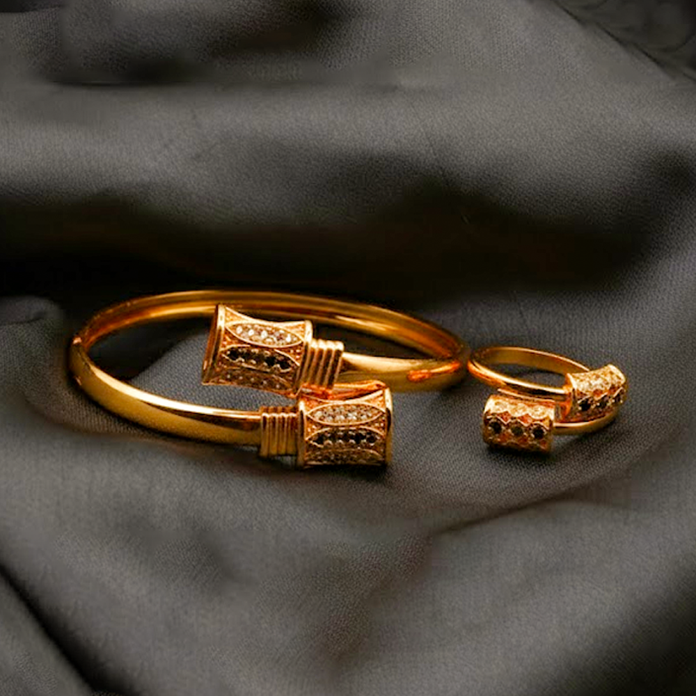 Cuff-Bracelet with rings $_0046 (Golden)
