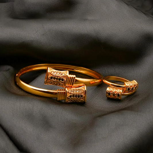 Cuff-Bracelet with rings $_0046 (Golden)
