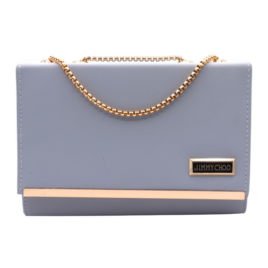 Jimmy-Choo Light Blue Envelope Clutch RP 0106 (golden and blue)