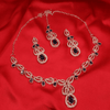 Regal Peach Blossom Nacklace Set $_0070 (Silver-Zinc) - MAWKLUXORA