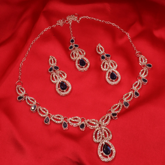 Regal Peach Blossom Nacklace Set $_0070 (Silver-Zinc)