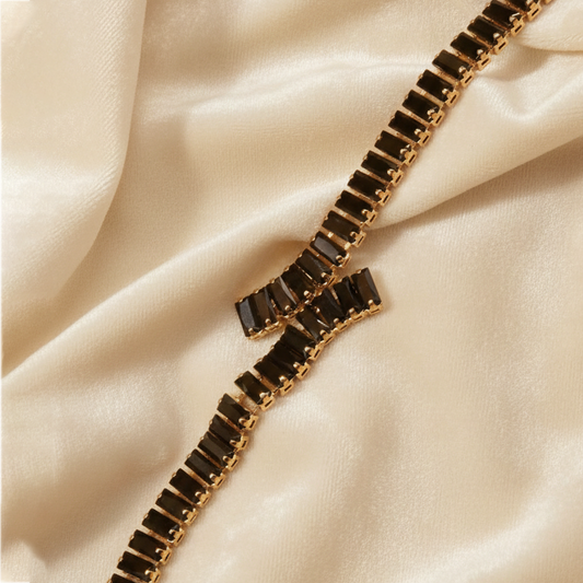 Thin Ribbon Bracelet $_0064 (Golden-Black)