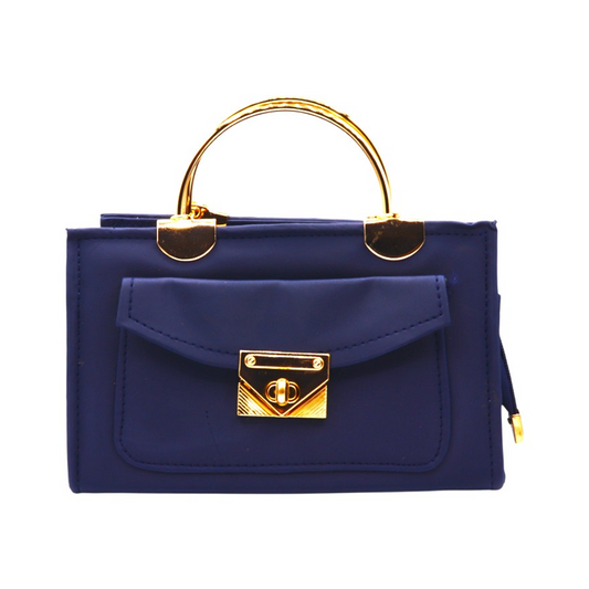 Navy Blue Minimalist Handbag RP 0109 (Blue Golden)
