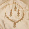 Regal Peach Blossom Nacklace Set $_0070 (Golden-SeaGreen) - MAWKLUXORA