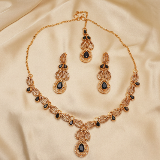 Regal Peach Blossom Nacklace Set $_0070 (Golden-Zinc)
