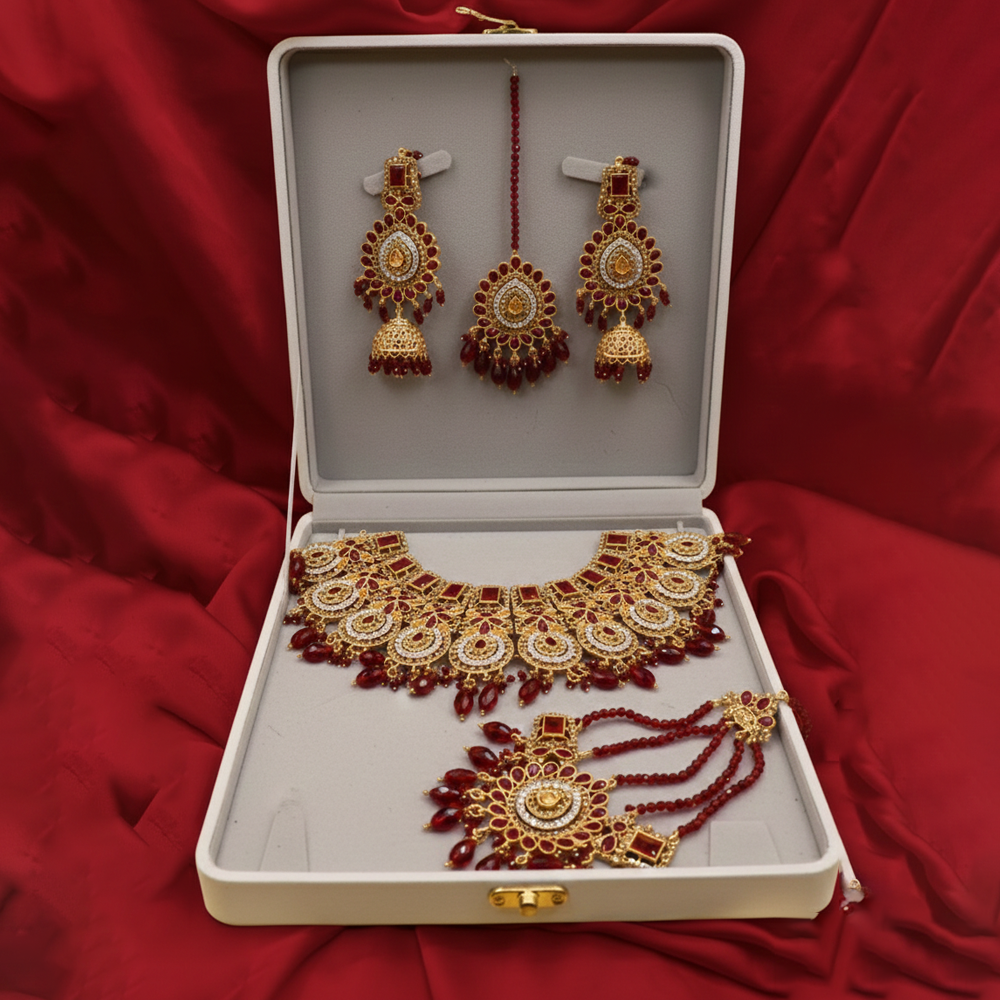 Bridal Jewellery Set $_0079 (Golden-Red)