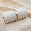Shiny zircon lucky clover stacked bracelet $_0061 (Golden-White) - MAWKLUXORA