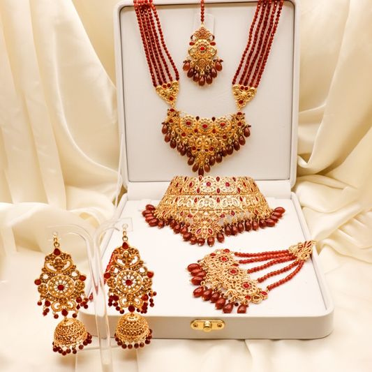 Bridal Jewellery Set --$_0073 (Golden-Red)