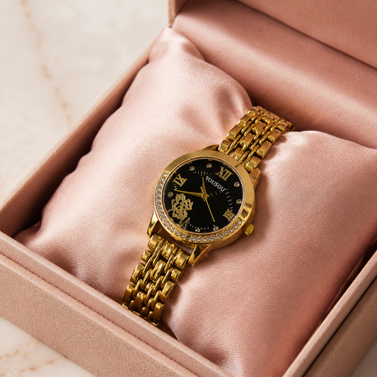 Executive Golden and Black Blossom Watch SOU620