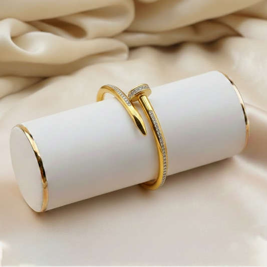 Luxe Nail Bracelet TL-0087 (Silver - Transparent )