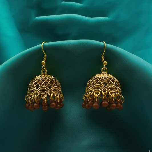 Traditional Jhumka $_0060 (Golden-Brown)