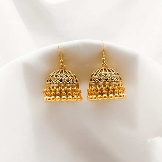 Traditional Jhumka $_0059 (Golden-Black)