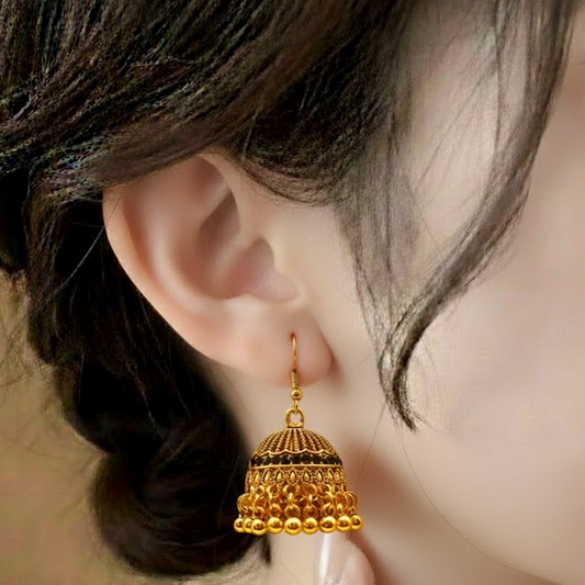 Traditional Jhumka $_0057 (Golden-Black)