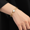 Four-Leaf Flower Bracelet TL-0089 (Golden- White)