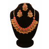 Kundan Style Set $_0072 (Golden-Red)