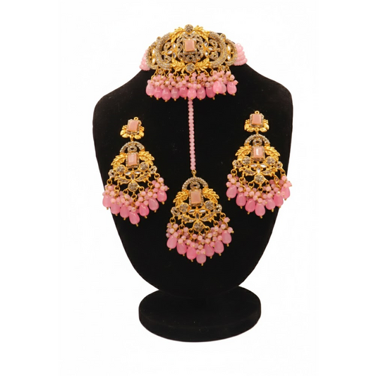 Traditional Choker Set $_0069 (Golden-Pink)