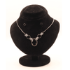 Oval Statement Nacklace Set $_0067 (Silver-Black) - MAWKLUXORA