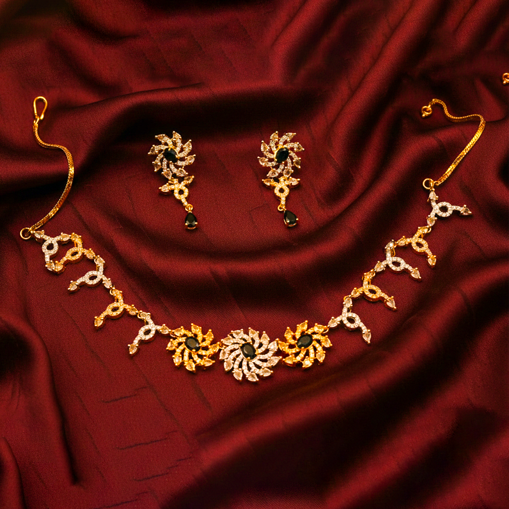 Kundan Style $_0048 (Silver-Golde-Black)