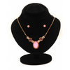 Oval Statement Nacklace Set $_0067 (Golden-Pink)