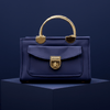 Navy Blue Minimalist Handbag RP 0110 (Blue Golden) - MAWKLUXORA