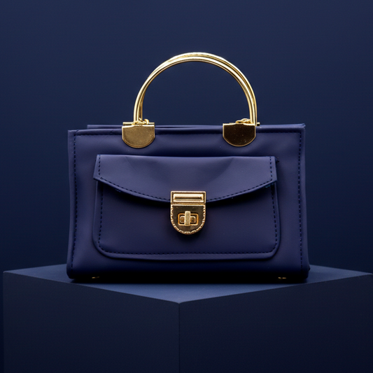 Navy Blue Minimalist Handbag RP 0110 (Blue Golden)
