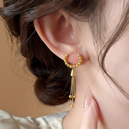 Tessel Charm Golden Hoops ¥-0041 (Golden)