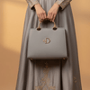 The Dior Signature Metal Handle Bag USD 0112 ( Light Grey) - MAWKLUXORA