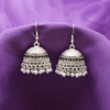 Traditional Jhumka $_0058 (Silver-Black) - MAWKLUXORA
