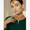Kundan Style Set $_0072 (Golden-Red)