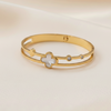 Four-Leaf Flower Bracelet TL-0089 (Golden- White)