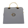 The Dior Signature Metal Handle Bag USD 0112 ( Light Grey) - MAWKLUXORA
