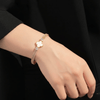 Shiny zircon lucky clover stacked bracelet $_0061 (Golden-White) - MAWKLUXORA