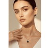 Gold-Tone Circle Pendant & Stud Set ¥-0021 (Golden-Black) - MAWKLUXORA