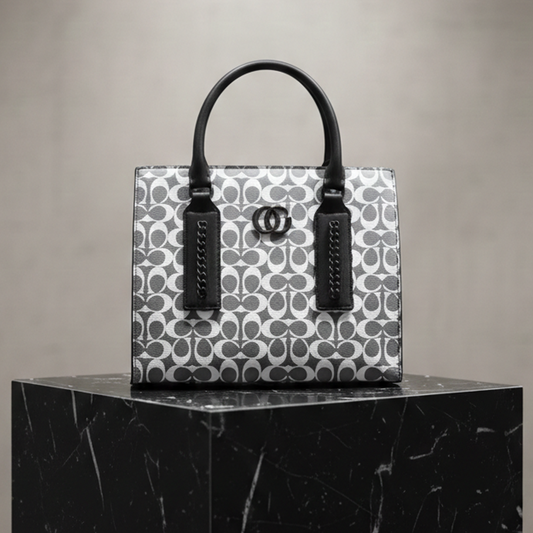 Gucci - Iconic Patterned HandBag RP 0100 ( Black Grey White)