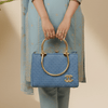 The Luxury Elegant Textured HandBag RP 0104 (Golden Grey) - MAWKLUXORA