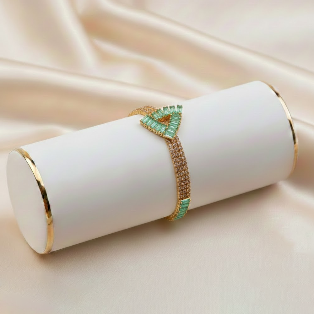 Prism Crystal Bracelet $_0062 (Golden-SeaGreeen)