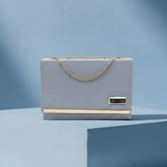 Jimmy-Choo Light Blue Envelope Clutch RP 0106 (golden and blue)
