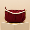 The Luna Pearl HandBag USD 0111 ( White Mahroon ) - MAWKLUXORA