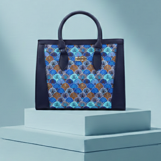 Ocean Crest Shell HandBag RP 0097 (Blue Brown)