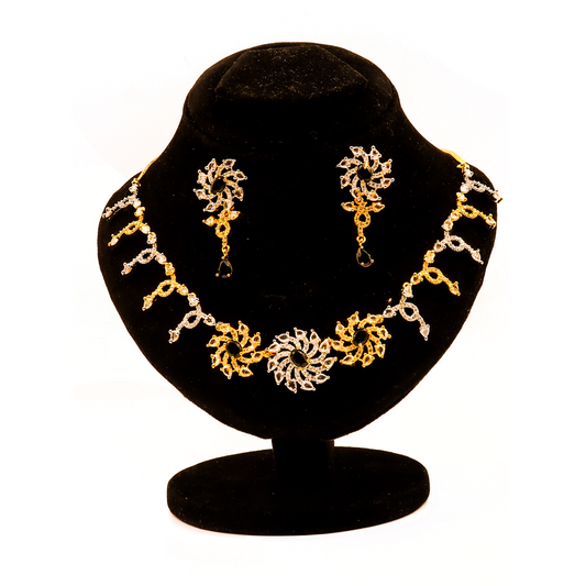 Kundan Style $_0048 (Silver-Golde-Black)
