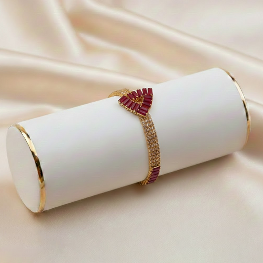 Prism Crystal Bracelet $_0062 (Golden-Red)