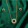 Red Pave Circle Set $_0051 (Golden-Black) - MAWKLUXORA